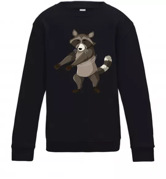 Детский Свитшот Єнот танцює Черный фото