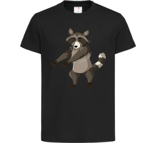 Детская футболка Єнот танцює Черный фото