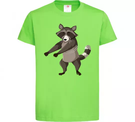 Детская футболка Єнот танцює Лаймовый фото