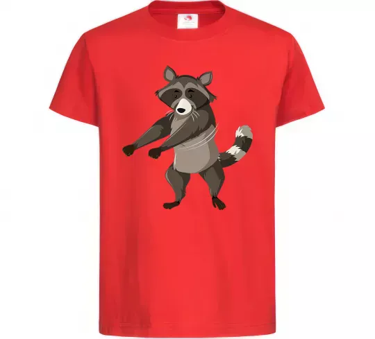 Детская футболка Єнот танцює Красный фото