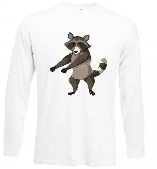 Лонгслів Єнот танцює Білий фото