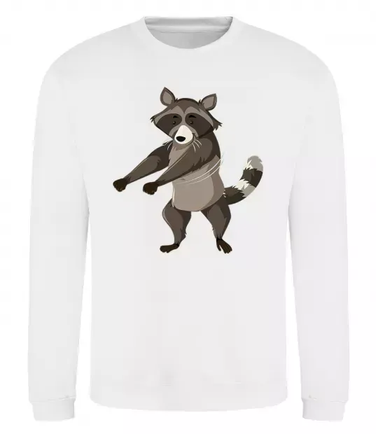 Світшот Єнот танцює Білий фото