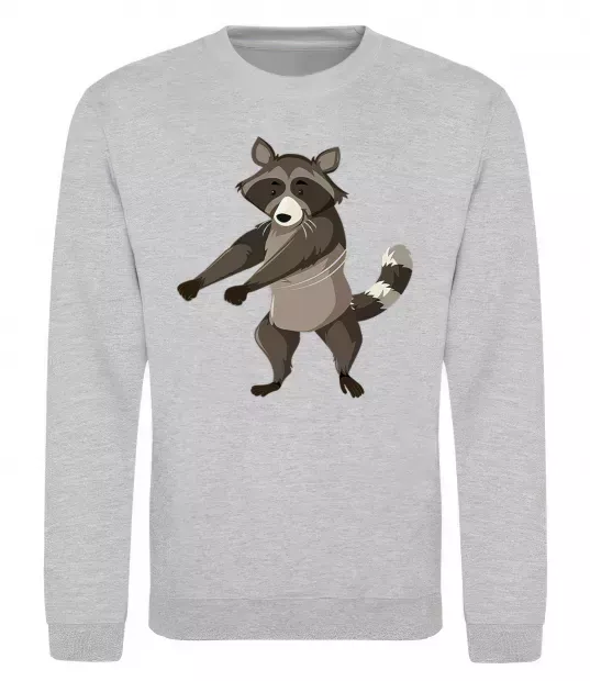 Світшот Єнот танцює Сірий меланж фото