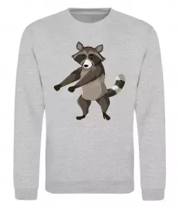 Світшот Єнот танцює Сірий меланж фото