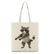Еко-сумка Єнот танцює Бежевий Еко-сумка Єнот танцює Бежевий фото