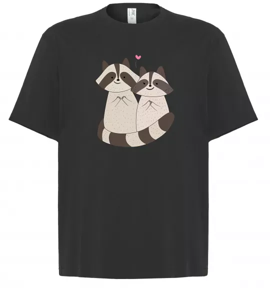 Футболка Оверсайз Два єноти Черный фото