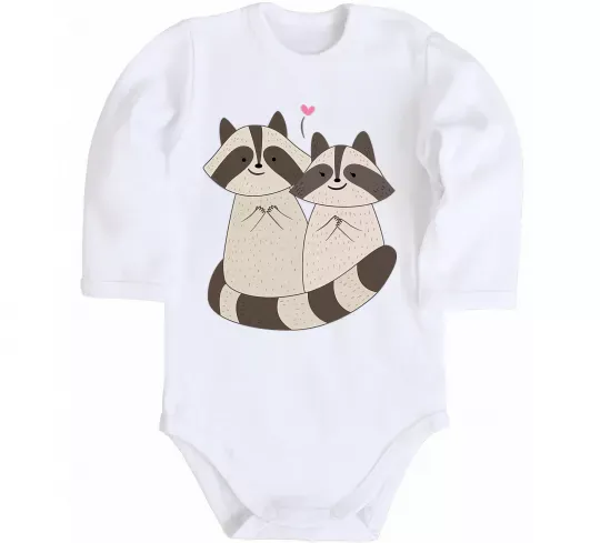 Детский боди Два єноти Белый фото