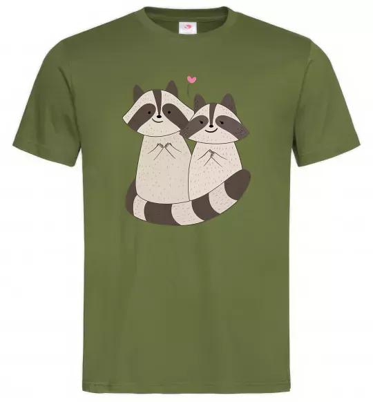 Мужская футболка Два єноти Оливковый фото