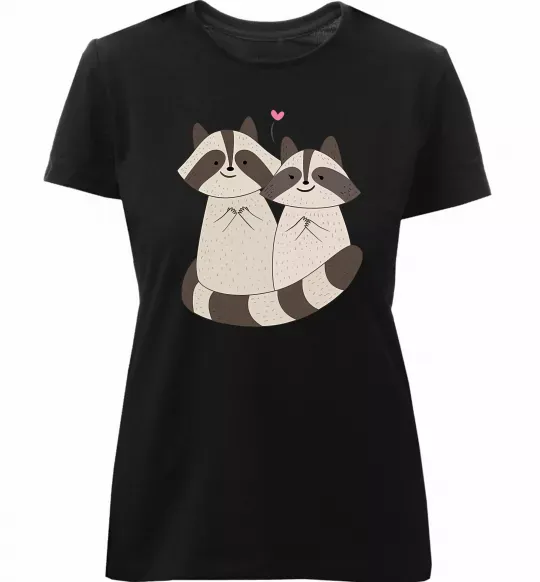 Женская премиум футболка Два єноти Черный фото