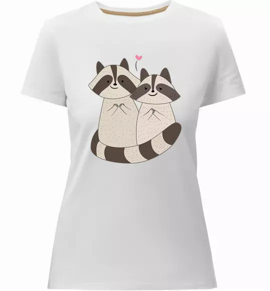 Женская премиум футболка Два єноти Белый фото