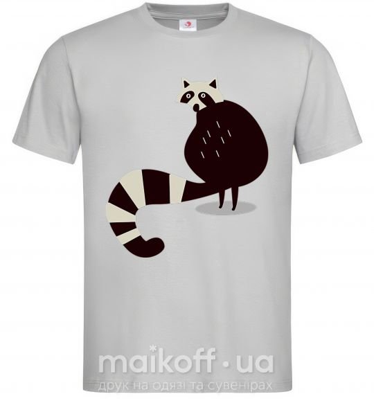 Мужская футболка Хвост енота Серый фото