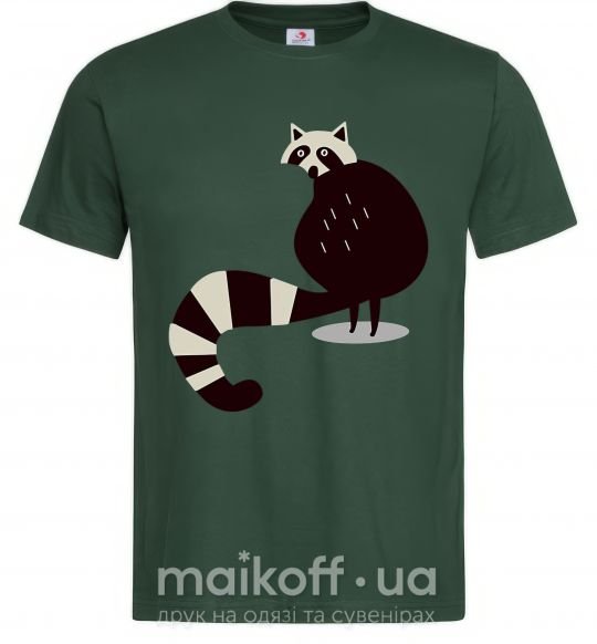 Мужская футболка Хвост енота Темно-зеленый фото