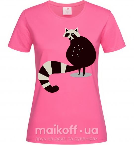 Жіноча футболка Хвост енота Яскраво-рожевий фото