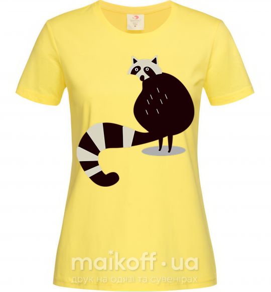 Жіноча футболка Хвост енота Лимонний фото