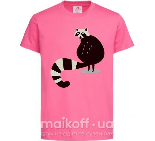 Детская футболка Хвост енота Ярко-розовый фото