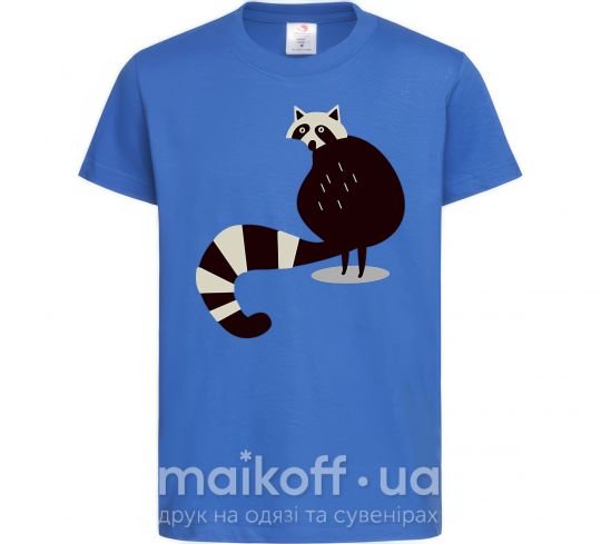 Детская футболка Хвост енота Ярко-синий фото