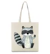 Еко-сумка Say hi to racoon Бежевий фото