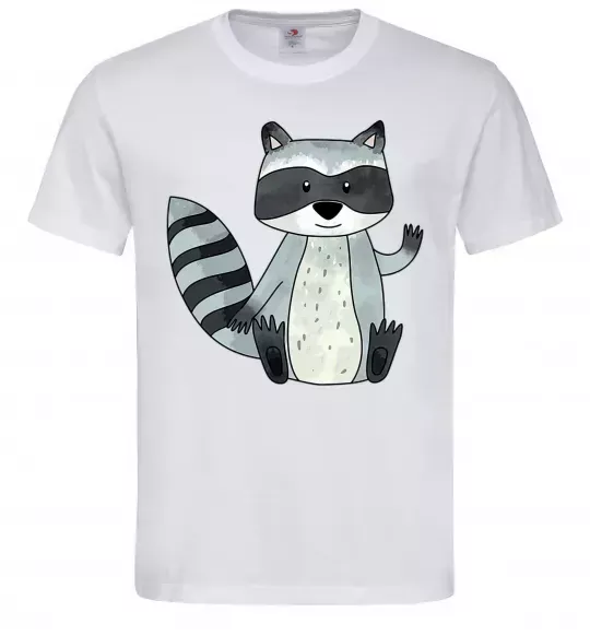 Чоловіча футболка Say hi to racoon Білий фото