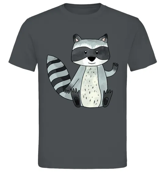 Чоловіча футболка Say hi to racoon Графіт фото