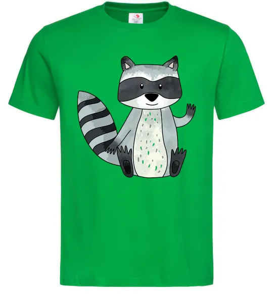 Чоловіча футболка Say hi to racoon Зелений фото