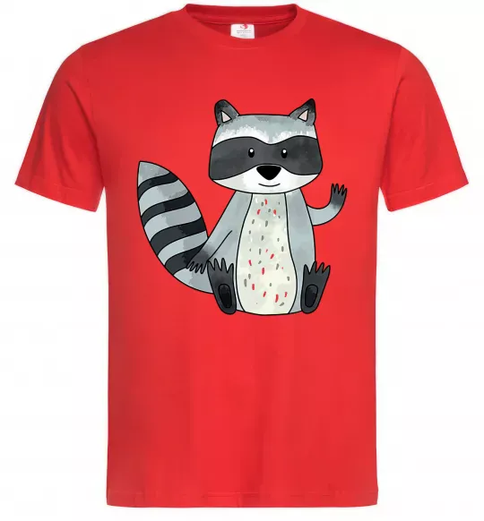 Чоловіча футболка Say hi to racoon Червоний фото