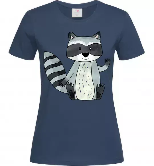 Жіноча футболка Say hi to racoon Темно-синій фото