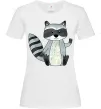 Жіноча футболка Say hi to racoon Білий Жіноча футболка Say hi to racoon Білий фото
