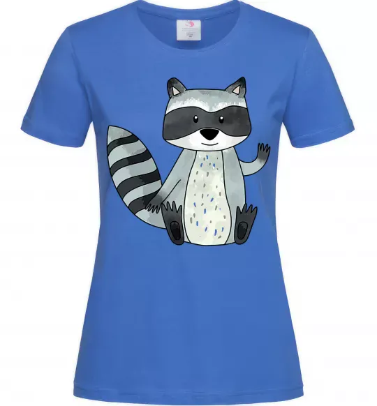 Жіноча футболка Say hi to racoon Яскраво-синій фото