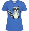 Жіноча футболка Say hi to racoon Яскраво-синій Жіноча футболка Say hi to racoon Яскраво-синій фото