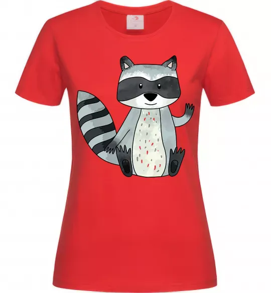 Жіноча футболка Say hi to racoon Червоний фото