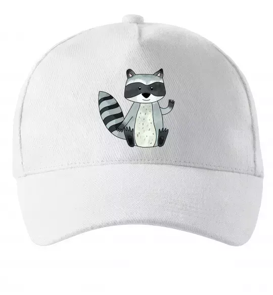 Кепка Say hi to racoon Білий фото