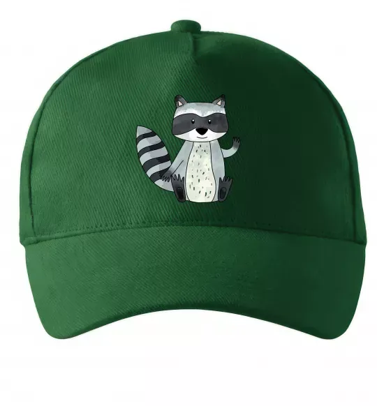 Кепка Say hi to racoon Темно-зелений фото