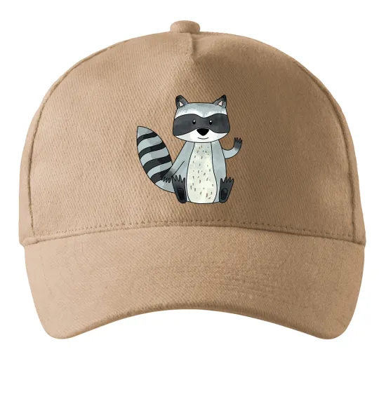 Кепка Say hi to racoon Песочный фото