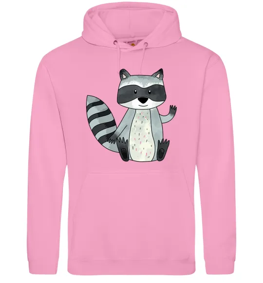 Чоловіча толстовка (худі) Say hi to racoon Рожевий фото