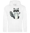 Мужская толстовка (худи) Say hi to racoon Белый Мужская толстовка (худи) Say hi to racoon Белый фото