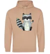Мужская толстовка (худи) Say hi to racoon Песочный Мужская толстовка (худи) Say hi to racoon Песочный фото