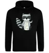 Женская толстовка (худи) Say hi to racoon Черный фото