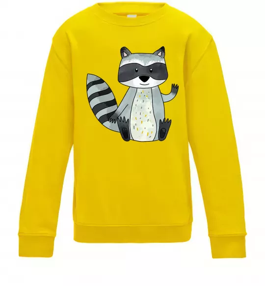 Детский Свитшот Say hi to racoon Солнечно желтый фото