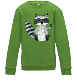 Дитячий світшот Say hi to racoon Лаймовий фото