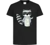 Детская футболка Say hi to racoon Черный фото