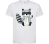 Детская футболка Say hi to racoon Белый фото