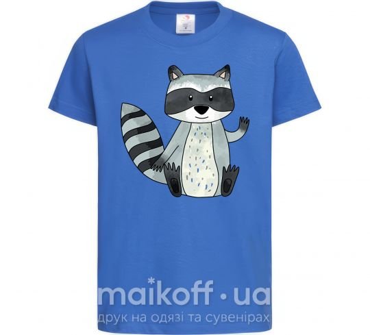 Детская футболка Say hi to racoon Ярко-синий фото