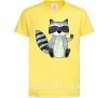 Детская футболка Say hi to racoon Лимонный фото