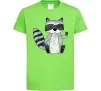 Детская футболка Say hi to racoon Лаймовый фото