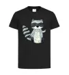 Детская футболка Say hi to racoon Черный фото