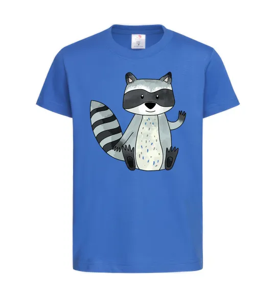 Детская футболка Say hi to racoon Ярко-синий фото