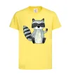 Детская футболка Say hi to racoon Лимонный фото