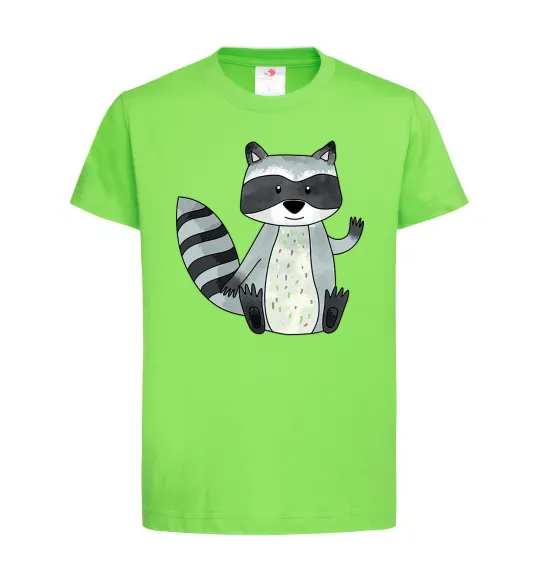 Детская футболка Say hi to racoon Лаймовый фото