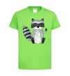 Детская футболка Say hi to racoon Лаймовый фото