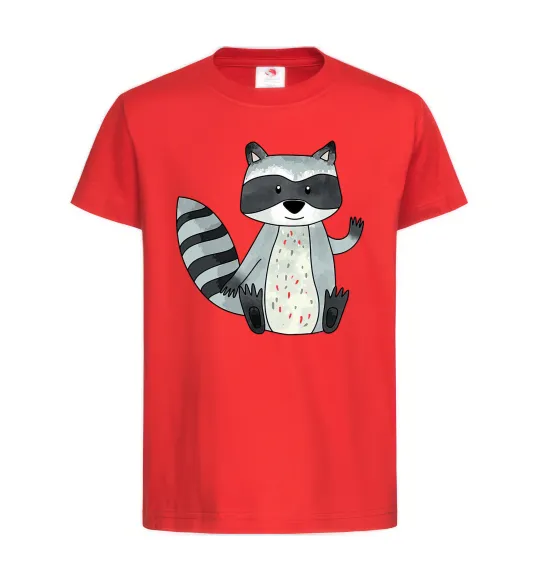 Детская футболка Say hi to racoon Красный фото